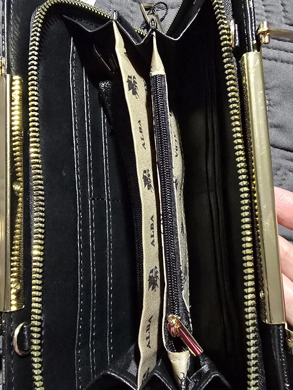 Black and Gold Graffiti Leather Top-Handle Bag